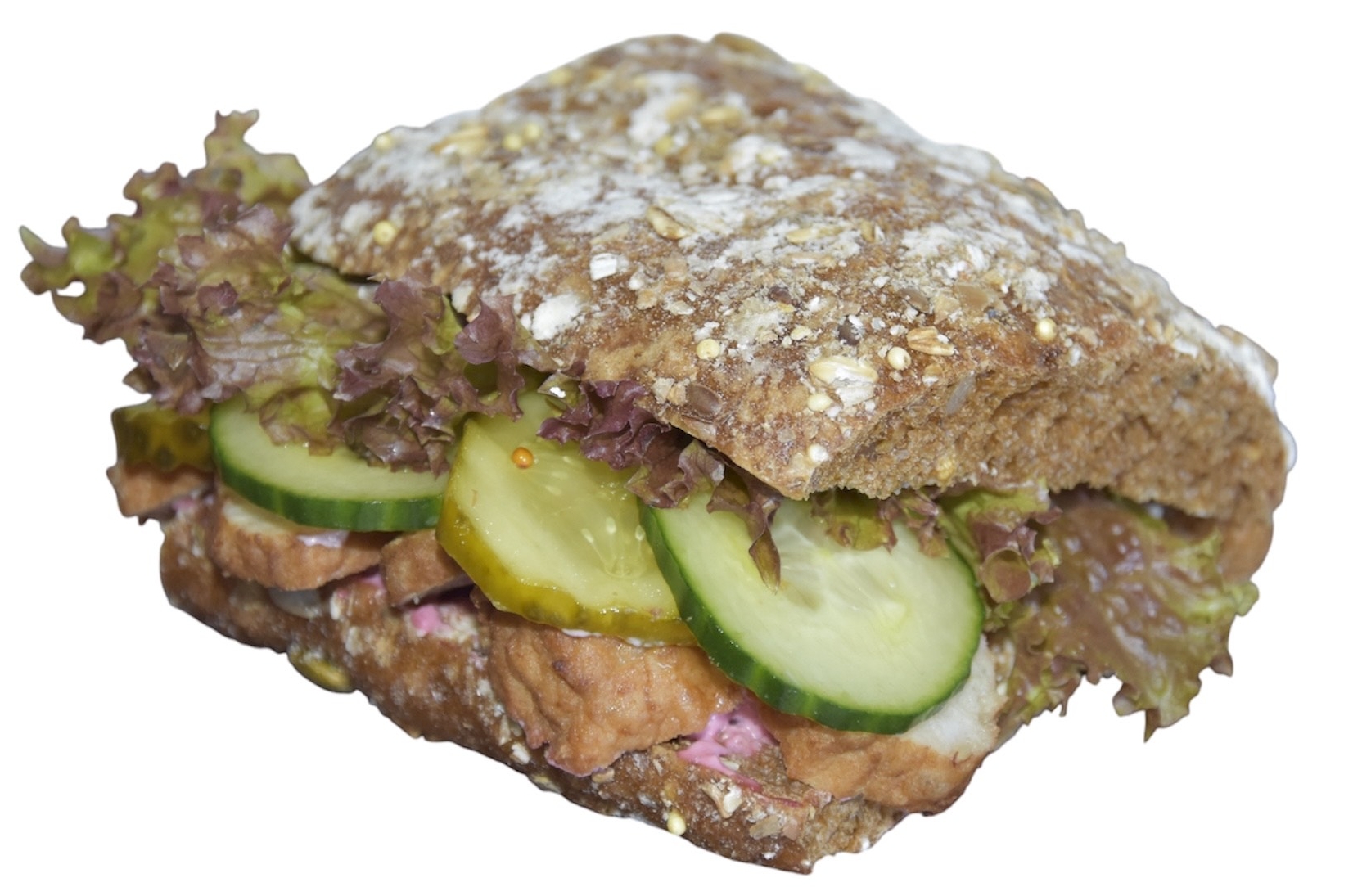 Fröciabatta med köttbullar och rödbetssallad Fröciabatta med köttbullar och rödbetssallad